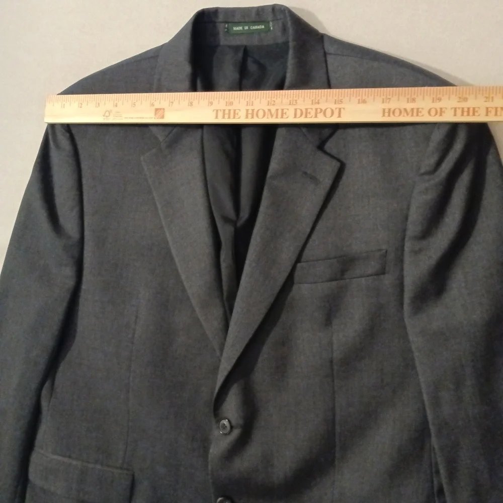 Lauren Ralph Lauren Men's Dark Gray Suit Jacket Blazer 100% Wool‎ – Size 44R